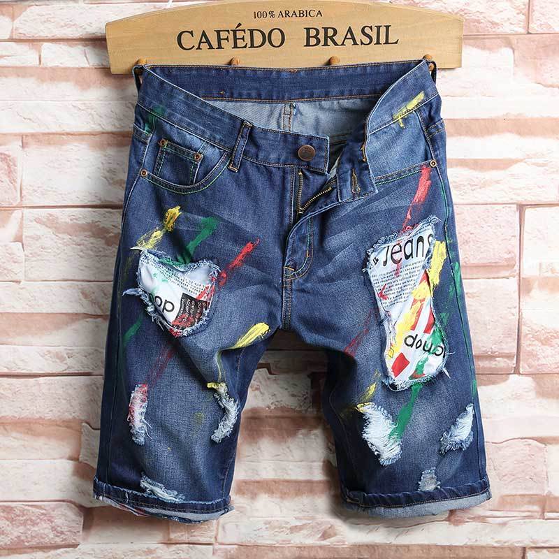 Men's Jeans Men jeans Short Motorcycle biker Shorts Pants Skinny Slim Ripped hole Denim men Designer 4D8Y