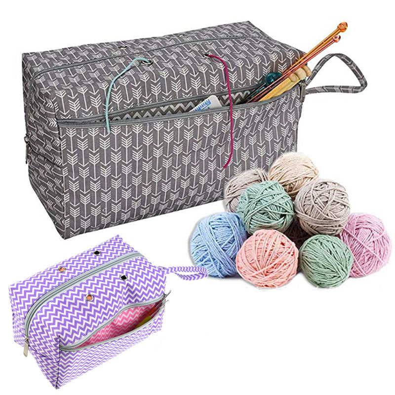 DIY sewing Crocheting Knitting Organizer 2 Sizes Yarn Storage Organizer With Divider Portable handmade sewing supplies storage