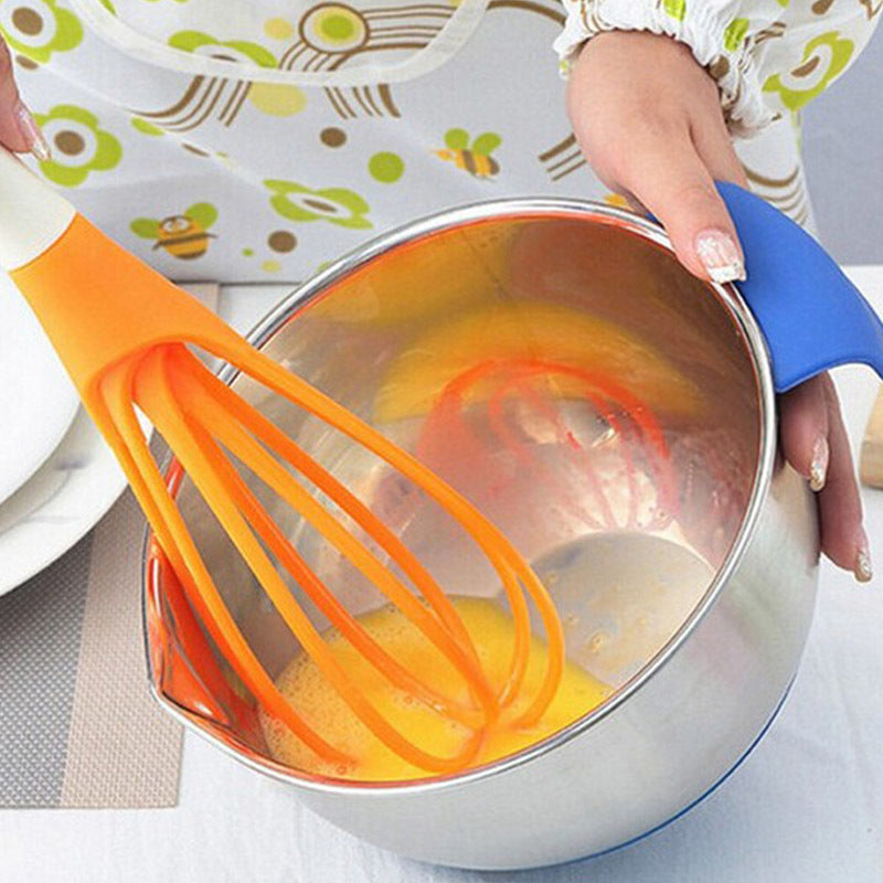 Folding Random Colors Egg Beaters Plastic 2-in-1 Hand Egg Mixer Cream Blender Manual Kitchen Gadgets