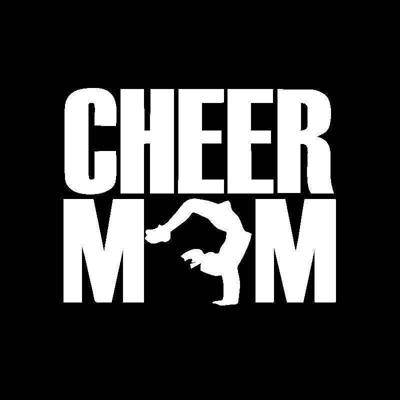 15CM*12CM Fashion Vinyl Retro-reflective CHEER MOM Car Sticker Decal Black