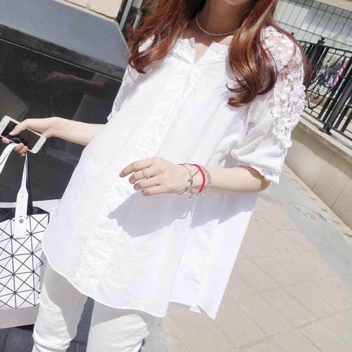 Women&#039;s Blouses & Shirts 5xl New Korean Summer Blusas Femininas Loose Lace Blouse O-Neck Half Sleeve Dot Print Chiffon Women Shirt