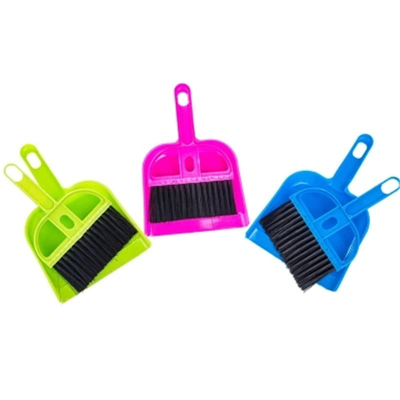 1 set of small broom shovel desktop scanning cleaning brush portable mini broom set desk computer utility