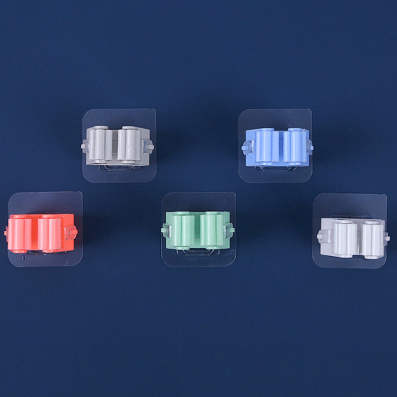 1Pcs Household Mop Holder Broom Storage Rack Pure Color Wall Mounted Sundries Hook for Kitchen Tools Organizer Shelf