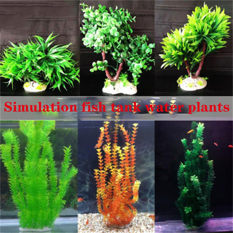 New 60-30CM artificial underwater plants aquarium fish tank decoration green purple water grass viewing decorations