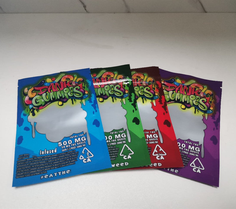 dank gummies Cookie bag wet plastic edibles sour candy package Packaging Worms 500 mg edible bear cube Packing wholesale free DHL