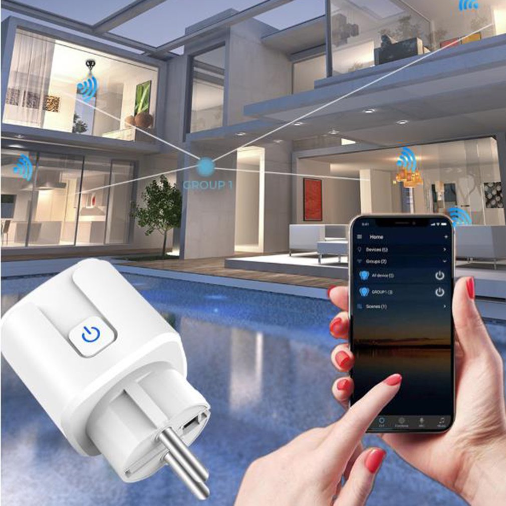 New 2021 Smart Wifi Socket 16A Eu Fr Standard Remote Control Watchdog Timer Application Voiceremote Control Equipment