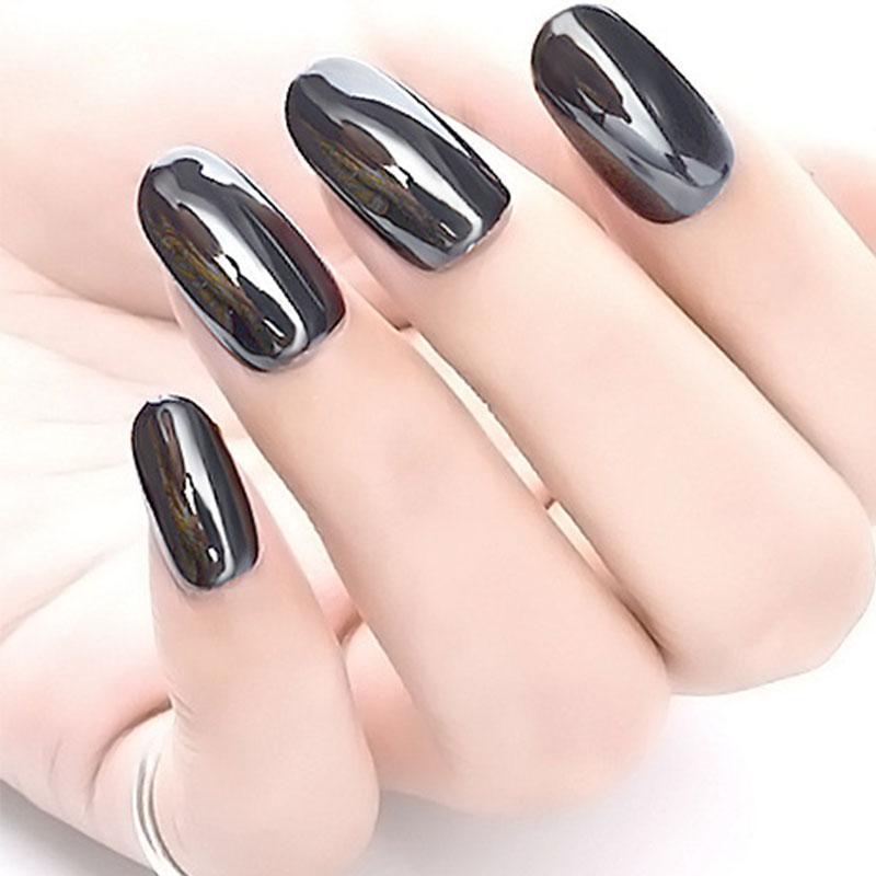 1 Box Mirror Black Nail Glitter Powder Nail Art DIY Chrome Pigment Silver Plated Powder Makeup