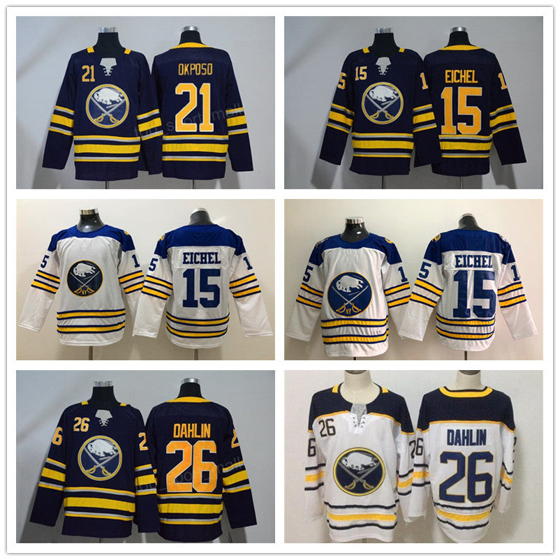 Buffalo Sabres 9 Jack Eichel Hockey 26 Rasmus Dahlin Jerseys 21 Kyle Okposo 55 Rasmus Ristolainen Blue White Winter Classic Man shirt uniform