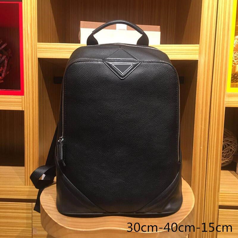 Men&#039;s black leather backpack fashion leisure office sports outdoor fitness rock climbing waterproof large capacity travel bag