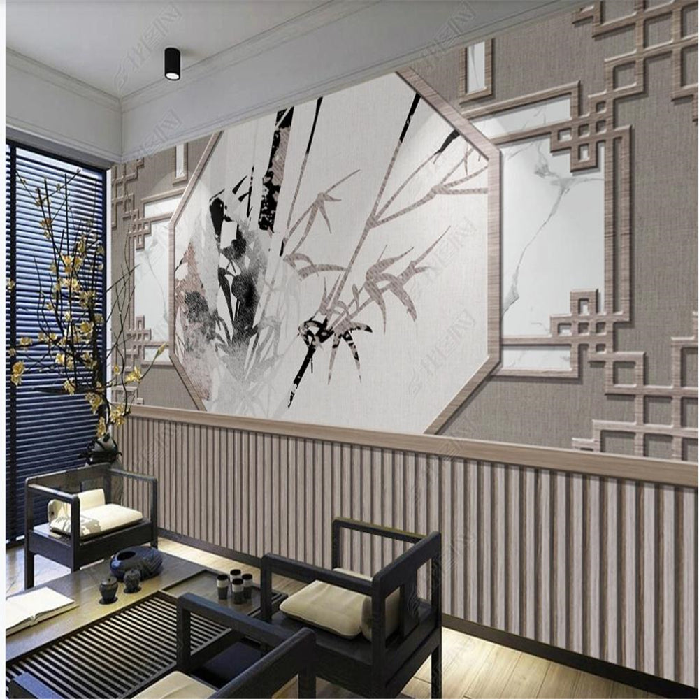 wallpaper abstract wood grain wooden grille TV background wall