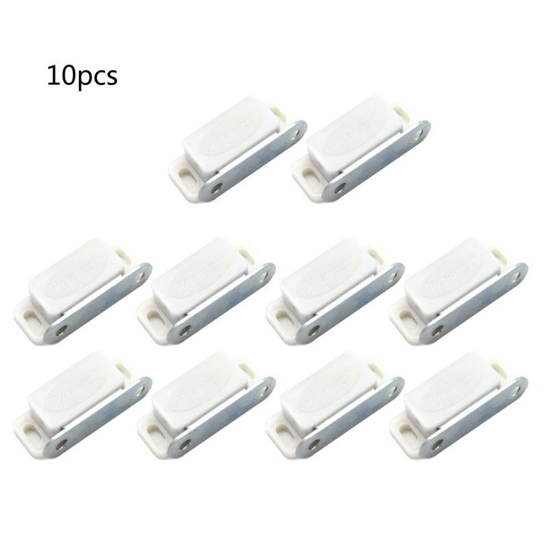10 Pieces Mini Plastic Box Magnetic Capture Lock Clinic Door Closer Stopper Demper For Home Kitchen Furniture Hardware