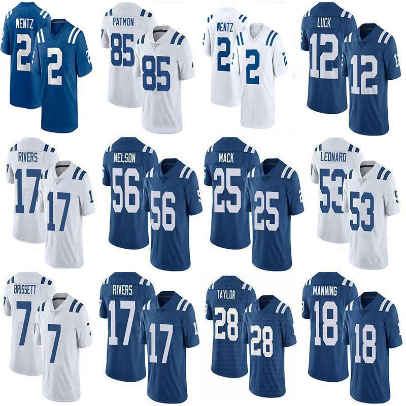 Mens Womens Youth 2 Carson Wentz Football jerseys Custom Michael Pittman Jr Darius Leonard Quenton Nelson Jonathan Taylor Philip Rivers Hilton Nyhei