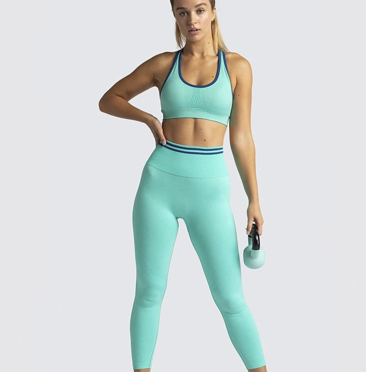 tracksuits Workout Clothes Women Seamless Yoga Sports Suits Sport Bra Top High Waist leggings Fitness 2 Piece Gym Set Running Sportswear yogaworld a