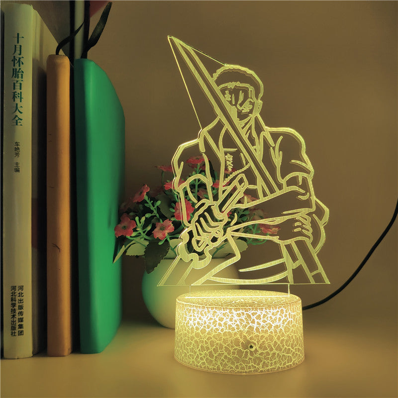 Nightlight LED Anime 3D Night Light ONE PIECE Roronoa Zoro Figure Kids Desk Lamp Color Chang Atmosphere Decor Child Gift