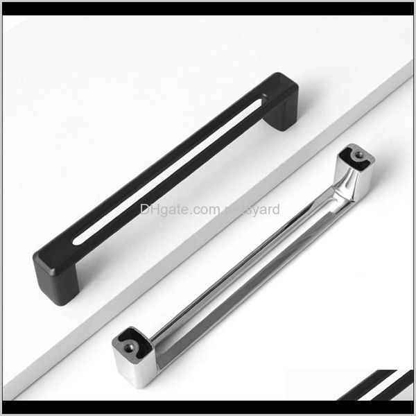 Building Supplies Home Gardenmodern Cabinet Handle Furniture Chrome Black Der Door Handles Zinc Alloy Hardware Fashion Cupboard Pull Center