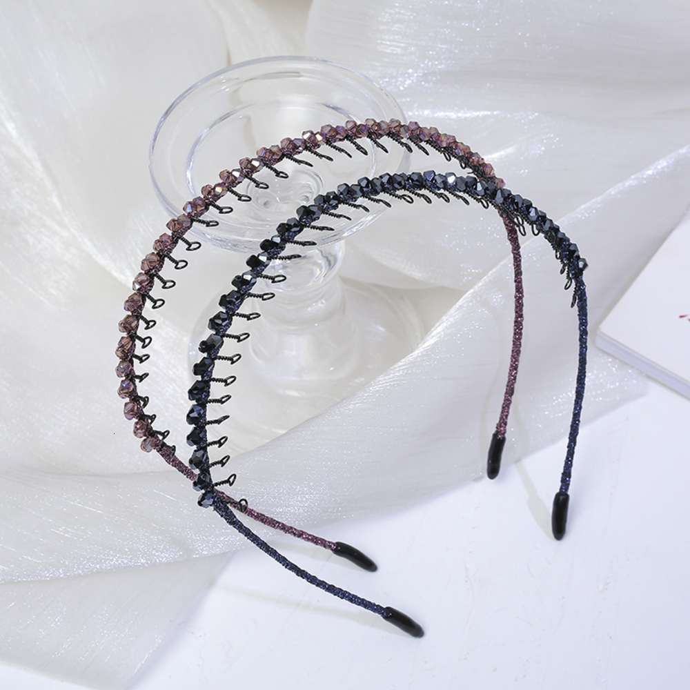 Headdress new water drill hairband single row fashion belt tooth anti slip headband hairpin accessories