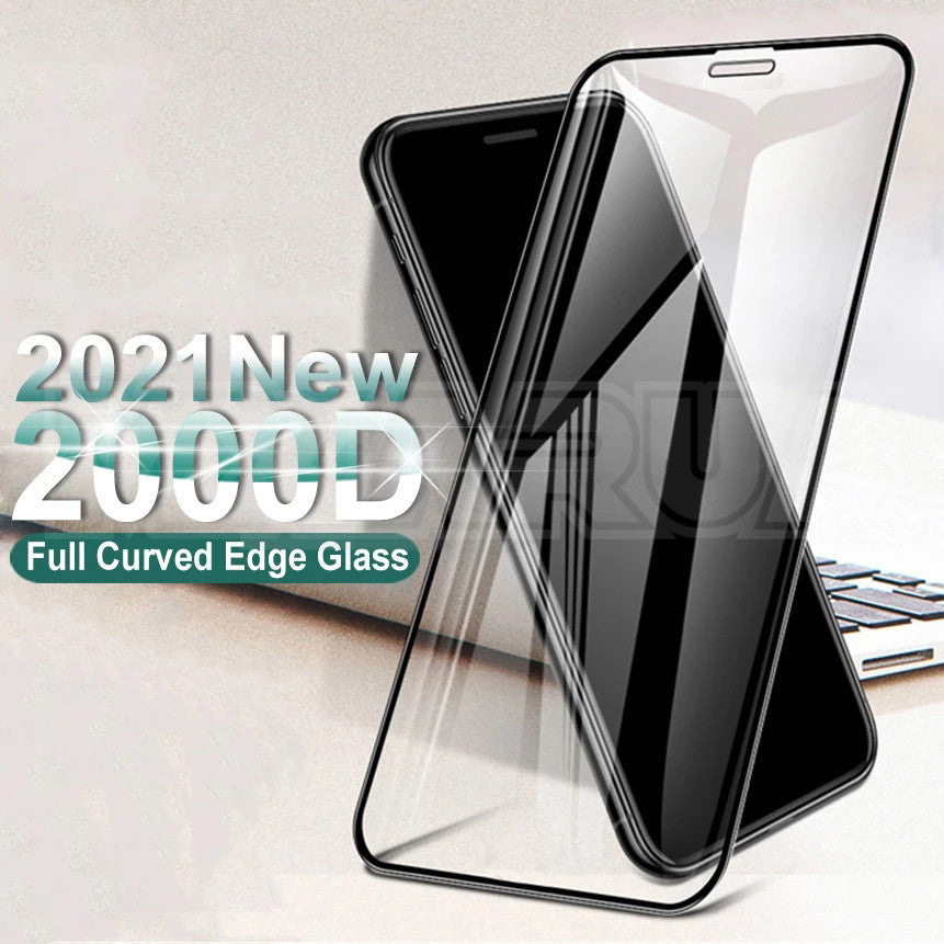 2000D Curved Protective Tempered Glass For iphone 6 6S 7 8 Plus SE Screen Protectors on X XR XS 11 12 Pro Max