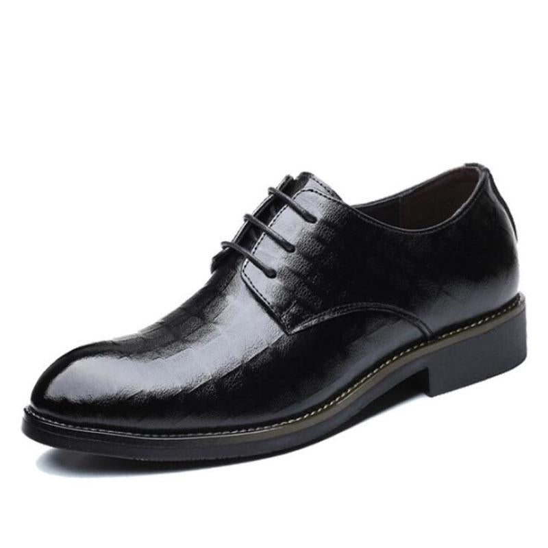 Invisible Increase 6 CM Men Leather Formal Shoes Taller Hidden Heel Mens Wedding Oxfords Office Heels Dress