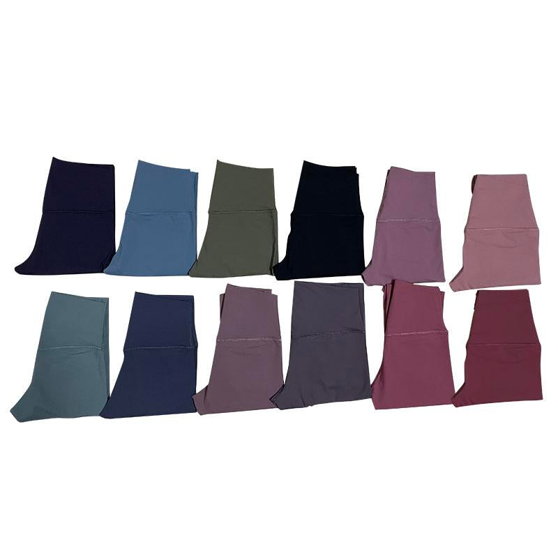 2021Solid Color Women yoga pants High Waist Sports Gym Wear Leggings Elastic Fitness Lady Overall Full Tights Workout Yoga Sports Leggings L-05