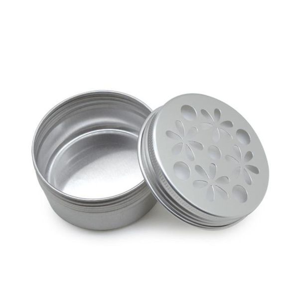 2021 80ml Aluminum Cosmetic Cream Jar Box Pot Air Freshener Packaging Container Aromatherapy Perfume Hollow Screw Thread Lid
