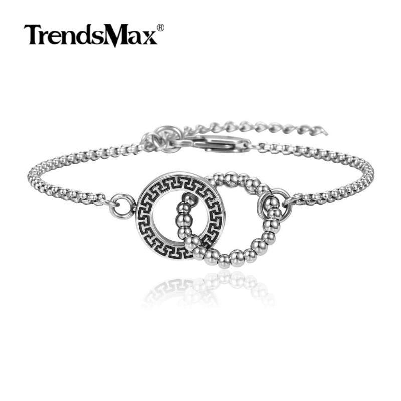 Trendsmax Bracelet Elegant Simple Box Link Chain Intertwined Circles Anklet For Women Girls Birthday Gift TBS006 Link,