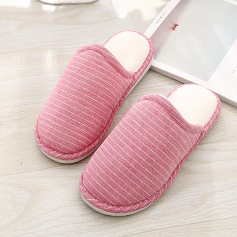 Household Cotton Slippers Couples Autumn Winter Indoor Wooden Floor Anti-slip Shoes Woman Thick Bottom Massage Couple Home