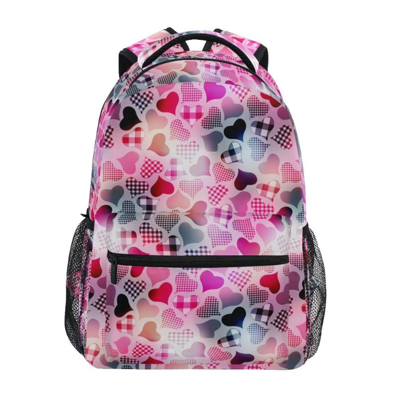 School Bags Plaid Hearts Children For Girls Boys High Quality Backpack In Primary Backpacks Mochila Infantil Zip