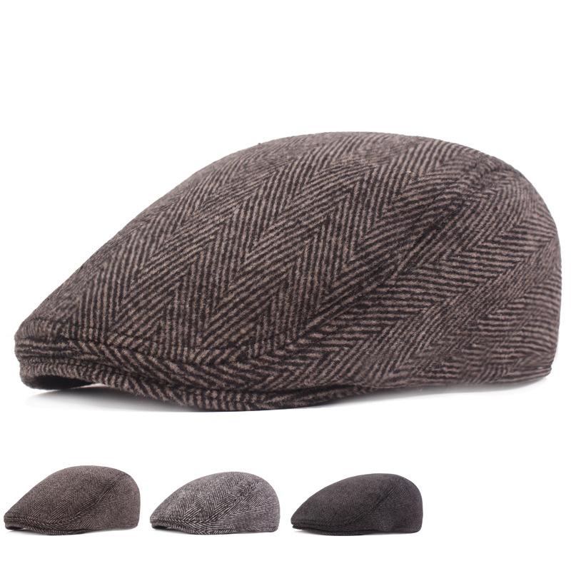 Berets Wool Winter Cap Man Sboy Caps Men Herringbone Flat Gatsby Woolen Driving Hats Vintage Hat Autumn Peaky Blinders