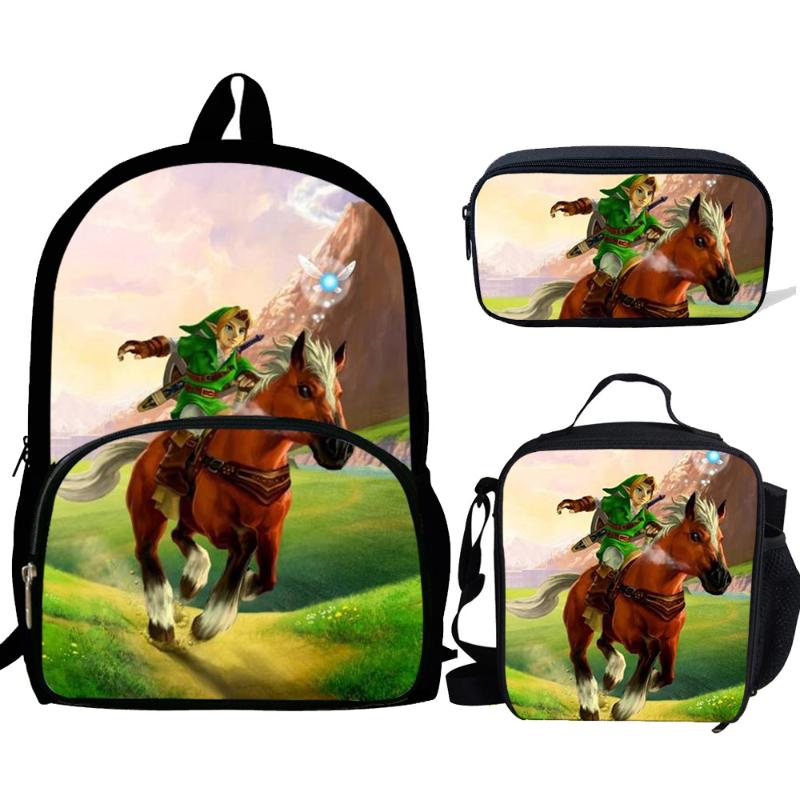 School Bags For Teenager Boys&Girls Legender Of Zeldar Travel Backpacks Kids Schoolbag Backpack 3pcs Schoolbags Mochila Infantil