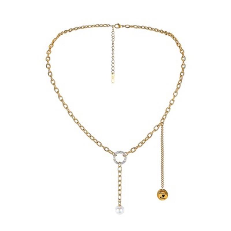 Pendant Necklaces Fashion Zircon Imitation Pearl Necklace Stainless Steel Jewelry For Woman Gift Not Fade Wholesale