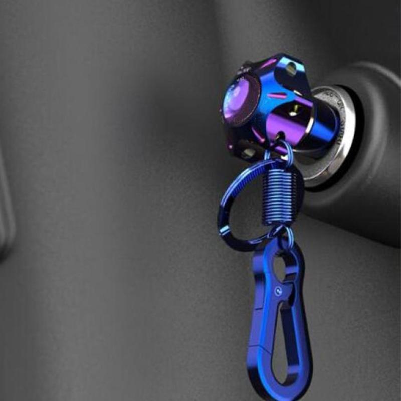 Keychains General Motorcycle Keychain Modification Accessories Color Alloy Cover Scooter Personalized Decoration Pentagona