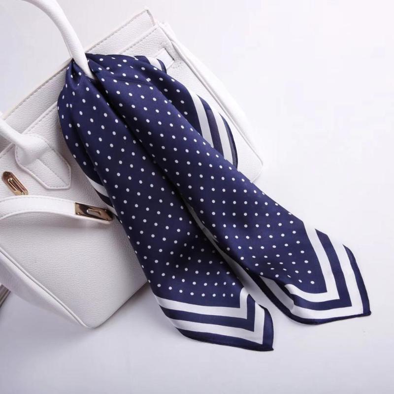 Scarves Large Hijab For Women Fashion Print Silk Satin Scarf Female 55cmx55cm Square Shawls Head Scarfs Ladies