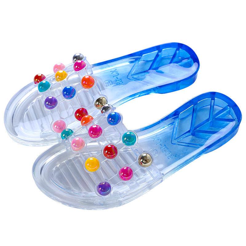 Slippers Jelly Women Summer Sandals Candy Colors Transparent Casual Female Flat Beach Slides Slip On Shoes Zapatos Mujer