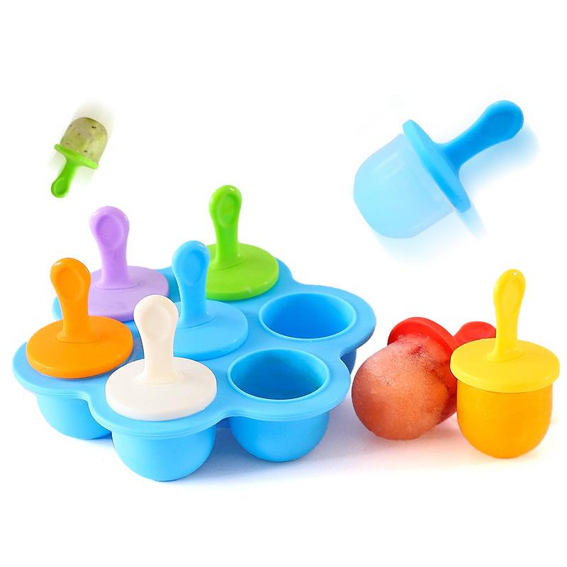 Baking Moulds Silicone Mini Ice Pops Mold Cream Ball Lolly Maker Popsicle Molds Baby DIY Supplement Tool Fruit Shake