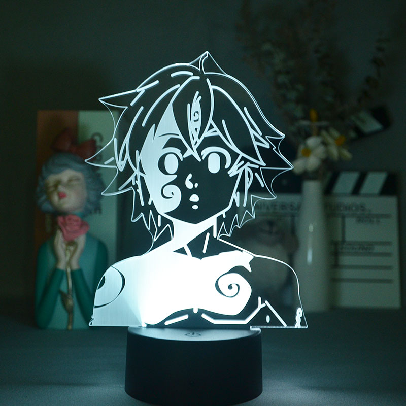 Meliodas 3D Night Sensor Light Anime LED Desk Lamp Bluetooth Base Nightlight The Seven Deadly Sins Atmosphere Decor Switch Kids Gift