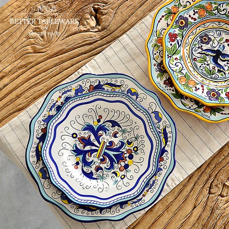 Dishes & Plates Ethnic Customs Series Ceramic Tableware Bohemia Home Christmas European Style Western Large