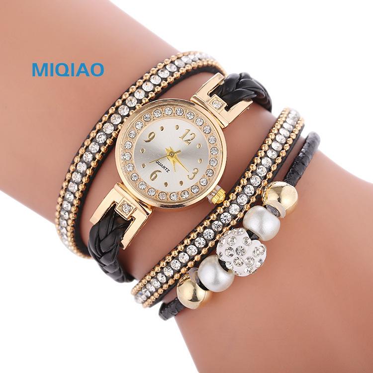 Wristwatches MIQIAO Watch 2021 Woman Watches Chimes Leather Bracelet Lady Womans Wrist Gift Wristwatch Clock W96