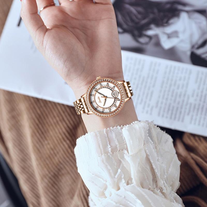 Wristwatches SUNKTA Top Women Watches Fashion Creative Rose Gold Ladies Wrist Watch Casual Dress Gift Relogio Feminino