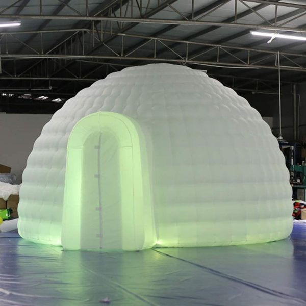 wholesale 5mD Inflatable Igloo Dome Tent with Air Blower(White one Doors) Structure Workshop for Event Party Wedding Exhibition Business Con