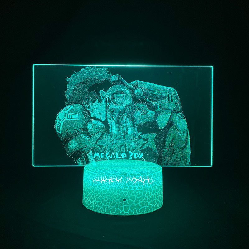 Acrylic Night Lights LED Anime 3D Picture Lamp Megalo Box Nightlight Atmosphere Party Decoration Kids Holiday Birthday Cool Gift