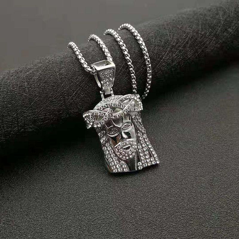Pendant Necklaces POTCET Neutral Stainless Steel Catholic Jesus Christ Titanium Necklace Geometric Hip Hop Fashion Party Jewelry