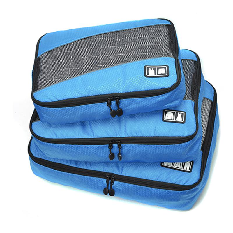 Duffel Bags Travelling Candy Color Travel Accessories Bag 3 Pcs-Set Packing Cubes Polyester For Clothes Luggage Organizers