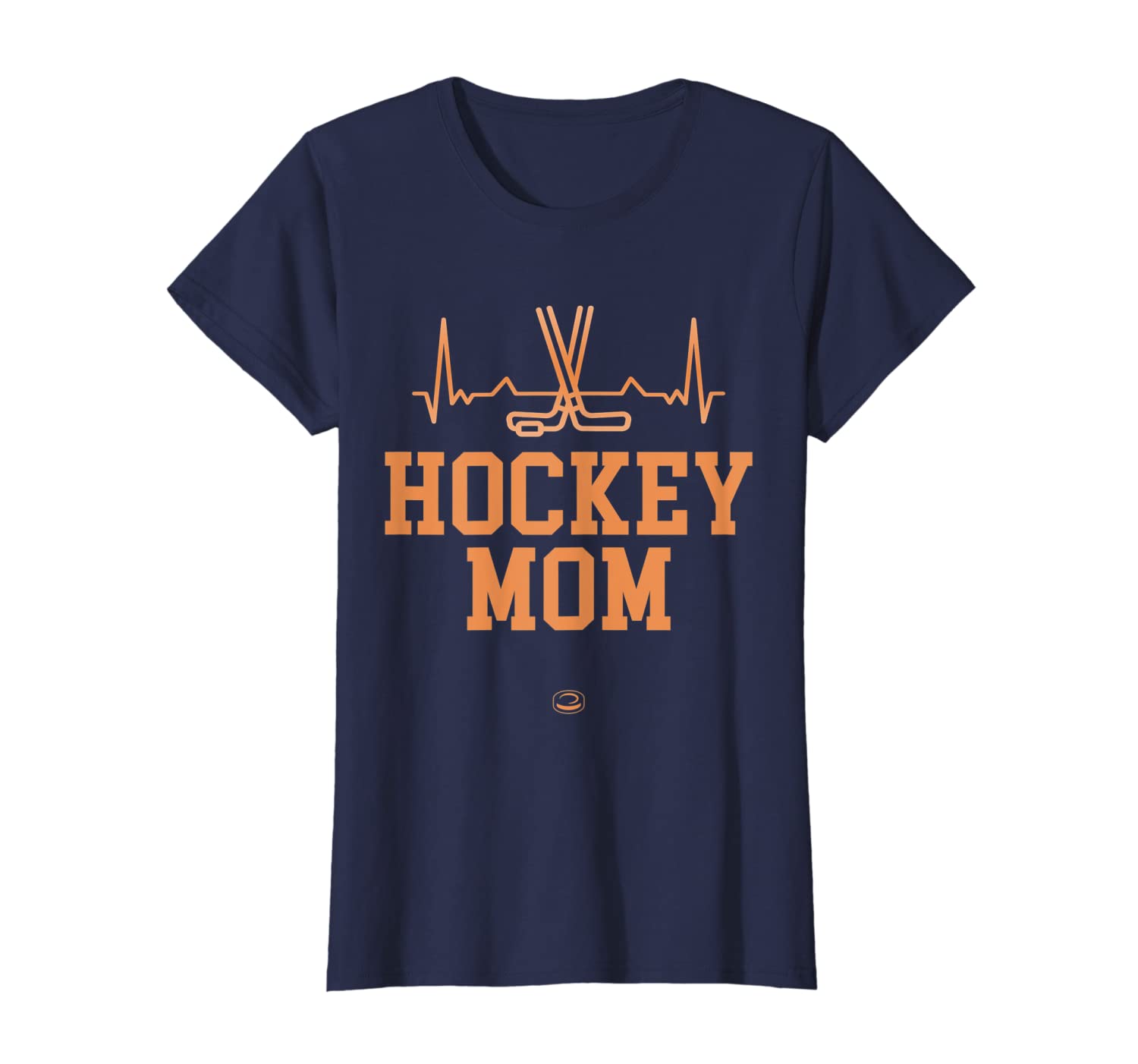 Womens Ice Hockey Heartbeat Mom Ice Hockey Player Mothers Puck T-Shirt