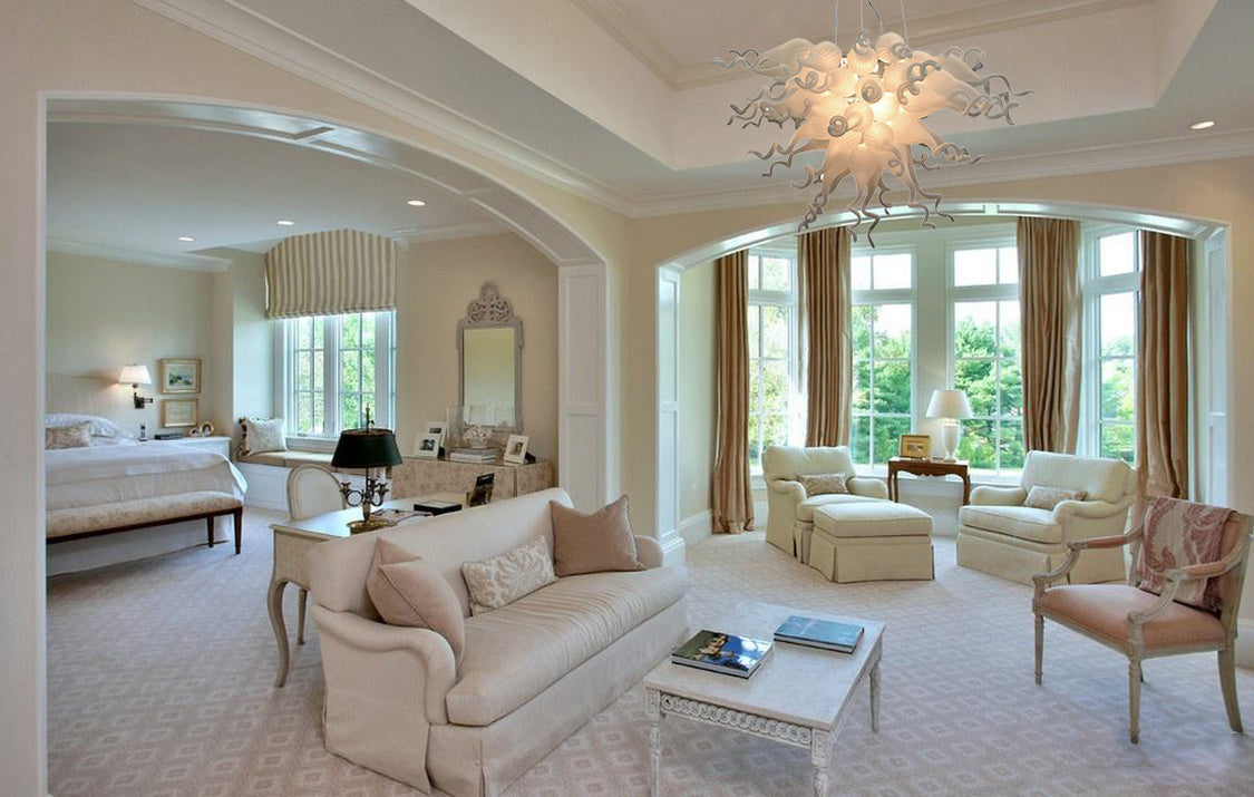 Office Home Mouth Blown Chandelier Pendant Lamps Multicolor American LED 100% Handmade Glass Chandeliers Lighting