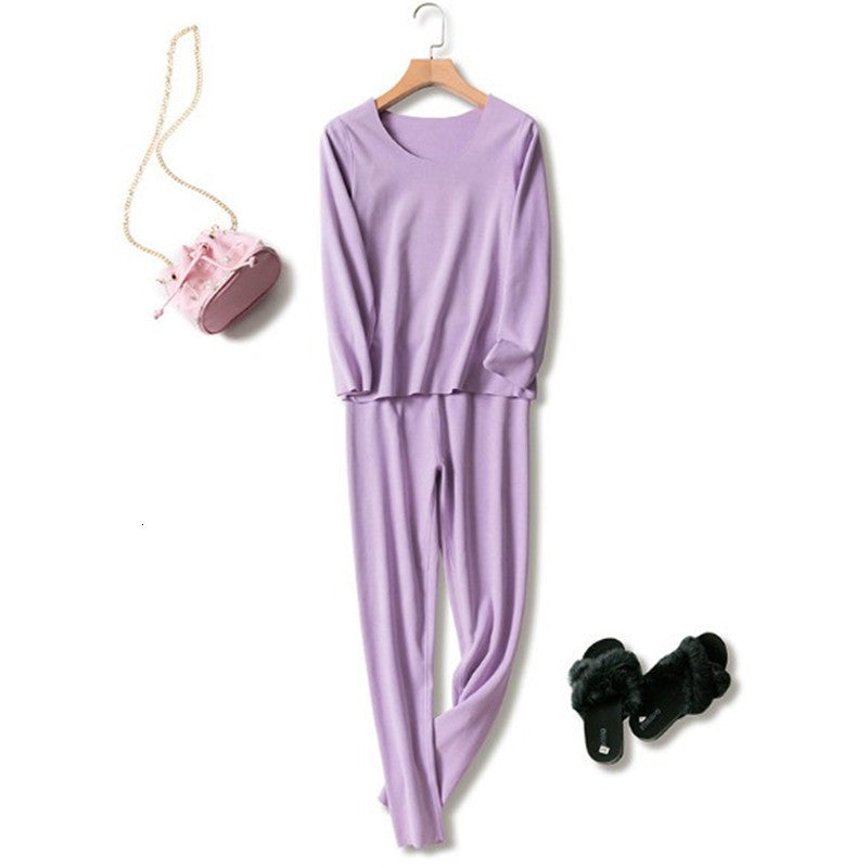 Women&#039;s Sleepwear Double-sided veet thermal underwear women&#039;s seamless bottoming sleepwear set warm autumn winter pajamas women pi