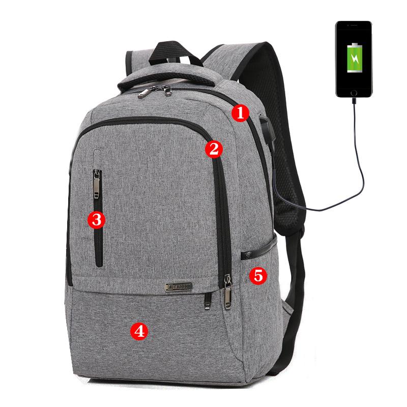 Backpack USB Charging Oxford Men School Bag For Boys Teen Student 15.6 Inch Laptop Male Large Capacity 2021