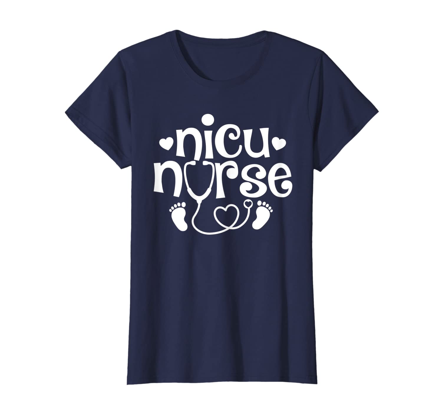Womens Nicu Nurse With Stethoscope And Heart Gift T-Shirt