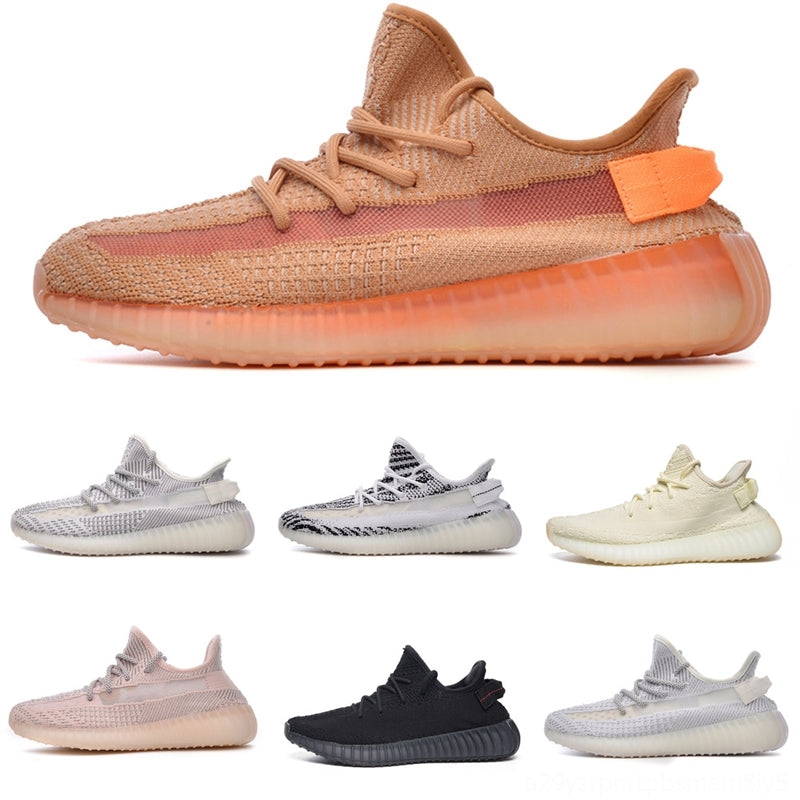 SYFsA With Box HotKanyeWest Clay Static discoloration Rainbow Reflective Mens Running Sports 350 True Form Women Men Shoes