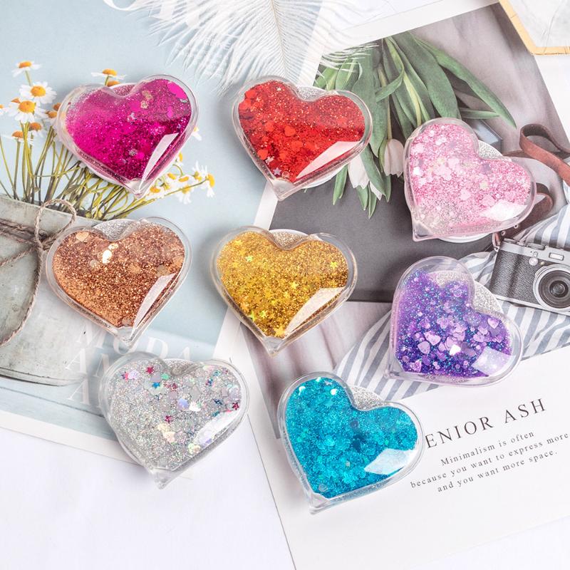 Cell Phone Mounts & Holders Universal Bracket Heart Glitter Quicksand Expanding Grip Finger For Huawei Stand