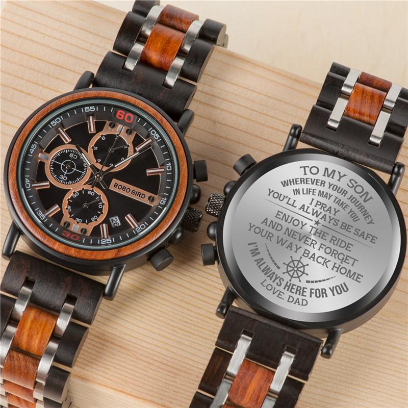 Wristwatches Customized BOBOBIRD Wood Watch Engrave Your Personalized Logo On The Back Cover Relogio Masculino Gift With Wooden Box L-S18-1